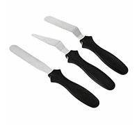 ZUKHRUF 3 Pcs Professional Stainless Steel Spatula Set, Cake Decorating Palette Knife with Plastic Handle, Smoothing Multipurpose and Cooking Tools for Baking Accessories, Decoration, Home, Kitchen