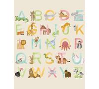 ZUKIY Animals Alphabet Wall Art - 8x10 Unframed Safari Nursery Poster for Kids Room - Abc Jungle Theme Motivational Prints - Baby Nursery Animal Decor for Classroom, Toddler, or Playroom