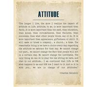 ZUKIY Attitude Is Everything in Life Wall Art - Inspirational Quote Poster 8x10 Unframed Print - Motivational Wall Decor for Office Home Gym or Classroom - Positive Mindset Artwork for Men and Women