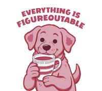 ZUKIY Everything Is Figureoutable - Pink Motivational Poster - 8x10 Unframed Inspirational Quote Print for Office, Dorm, or Bedroom - Cute Wall Art with Animal Design for Positive and Fun Decor