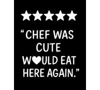 ZUKIY Five Stars for the Chef - Funny Kitchen Wall Decor Sign - Cute Chef Was Cute Would Eat Here Again Print - 8x10 Unframed Art for Home Bar Kitchen Dining Room Office - Neutral Minimalist Style