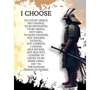 ZUKIY I Choose Warrior Creed - Motivational Wall Art 8x10 Unframed Print - Inspirational Quote Poster for Men - Gym Office Home Decor - Strength Grit Courage Quote Gift for Warriors and Leaders