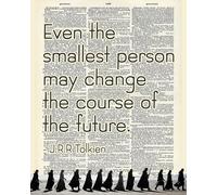 ZUKIY Small Steps Shape Great Futures - Inspirational Lord of the Rings Nursery Decor - Hobbit Room Poster - Lotr Wall Art - Tolkien Themed Print for Office Classroom Home