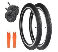 ZUKKA 2 x Foldable 16 Inch 16 x 1.75 Bicycle Tyres Coat 47-305 Plus 2 Pieces 16 Inch Tube for MTB, Children's Bike, Children's Bike, Student Bicycle, Girls' Bicycle, Tricycle, Black