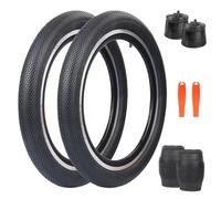 ZUKKA 2 x Foldable 20 Inch BMX Tyres 20 x 2.40 Sheath and 2 x 20 Inch Tube Valve Compatible Children's Bike, MTB Mountain Bike, MX Freestyle 20 x 2.40 Bicycle Tyres and Tubes, Black