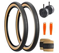 ZUKKA Set of 2 Bicycle Tyres Foldable 24 Inch Tyres 24 x 2.125 Mountain Bike Tyres Coat 57-507 and 2 Pieces 24 Inner Tube for Mountain Bike, Crusier Bike, Commuter Bike