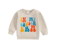 Zukmuk Newborn Baby Girl Boy Cousin Crew Outfit Toddler Baby Boy Girl In My Cousin Era Sibling Matching Outfits Cousin Embroidery Toddler Kids Romper Jumpsuit (Apricot, 2-3 Years)