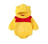 Zukmuk Newborn Infant Baby Unisex Halloween Outfit Fuzzy Warm Animal Halloween Romper Baby Halloween Blue Monster Romper Halloween Caterpillar Costume (Standard, 9-12 Months, Yellow)