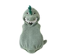 Zukmuk Toddler Baby Girl Boy Halloween Animal Costume Bee/Clown/Frog/Pumpkin Face Sleeveless Romper With Long Socks Fuzzy Animal Playsuit Jumpsuit Halloween Outfit (Turquoise, 12-18 Months)