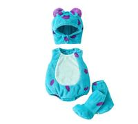 Zukmuk Toddler Baby Girl Boy Halloween Animal Costume Bee/Clown/Frog/Pumpkin Face Sleeveless Romper With Long Socks Fuzzy Animal Playsuit Jumpsuit Halloween Outfit (Blue, 9-12 Months)