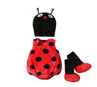 Zukmuk Toddler Baby Girl Boy Halloween Animal Costume Bee/Clown/Frog/Pumpkin Face Sleeveless Romper With Long Socks Fuzzy Animal Playsuit Jumpsuit Halloween Outfit (Red, 6-9 Months)