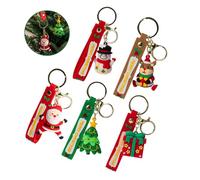 ZukQvrivelig 5Pcs 3D Santa Claus Keychain,Xmas Keyrings,Christmas Keychain Ornaments Santa Claus,A Must Have Fashionable Accessory for This Christmas Season