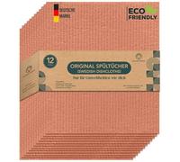 Zukunftsenkel Dishcloths, Swedish Dishcloths, Sustainable Cleaning Cloths, Wash Cloth, Biodegradable, Plastic-Free (Orange)