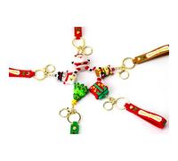 ZukZythepsor 5 PCS Christmas Keychain Set - 3D Santa Claus, Snowman & Christmas Elements Keyrings - Decorative Key Chains for Party Favors, Stocking Fillers, Family, Friends, Children, Colleagues