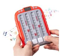 ZukZythepsor Rhythm Game Machine for Kids, Interactive Pop Game with Music & Lights, Handheld Puzzle Fidget Toy for Children Aged 3-9 (Red)