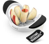 Zulay Kitchen 8 Blade Apple Slicer and Corer - Easy Grip Apple Cutter with Stainless Steel Blades - Fast Usage Tool - Saves Time & Effort - Black/White