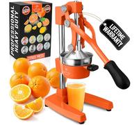 Zulay Kitchen Cast Iron Juicer - Manual Citrus Press and Lemon Squeezer - Premium Quality Heavy Duty Manual Juicer for Orange Juice and Lime Squeezer, Orange
