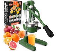 Zulay Kitchen Cast Iron Juicer - Manual Citrus Press and Lemon Squeezer - Premium Quality Heavy Duty Manual Juicer for Orange Juice and Lime Squeezer, Green