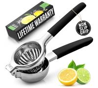 Zulay Kitchen Lemon Squeezers Stainless Steel with Premium Quality Heavy Duty Solid Metal Squeezer Bowl - Large Manual Citrus Press Juicer and Lime Squeezer - Black