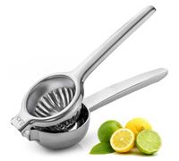 Zulay Kitchen Lemon Squeezers Stainless Steel with Premium Quality Heavy Duty Solid Metal Squeezer Bowl - Large Manual Citrus Press Juicer and Lime Squeezer - Stainless Steel