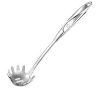 Zulay Kitchen Pasta Spoon - Stainless Steel Spaghetti Server with Ergonomic Handle & Heat Resistant - Durable Food Grade Pasta Spoon Server for Noodles, Pasta & More (12inch)