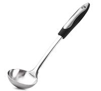 Zulay Kitchen Stainless Steel Soup Ladle - Ideal for Serving Stew, Chili, and Broth - 12" with Silicone Handle