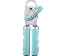 Zulay Kitchen Tin Opener - Heavy Duty Can Opener Manual with Bottle Key - Rust Proof, Stainless Steel, Arthritis-Friendly, Tool for Seniors with Turn Knob & Comfy Soft Good Grip Handles - Dusty Blue