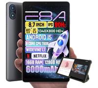 Zuleisy Android 15 Tablet 8.7", Octa Core, 12GB RAM, 128GB UFS ROM, 8.7" IPS Display, 5MP+8MP Dual Camera, Type-C with Headphone Jack, Slim and Lightweight