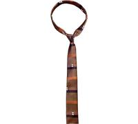 Zulin Loki Variant TVA Stripe Tie, Straight Brown Woven Office Tie| Men stripe woven silk tie | silk ties for men slim fit, Brown, One size