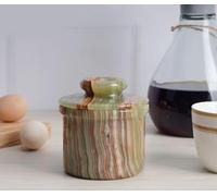 Zulin Round Butter Dish| Marble Butter Keeper| Perfect Breakfast Companion with Classical Look | French Butter Storage Container for Kitchen (Onyx Green), Regular