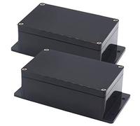 Zulkit Junction Box ABS Plastic Dustproof Waterproof IP65 Universal Electrical Boxes Project Enclosure with Fixed Ear Black 7.87 x 4.72 x 2.95 Inch (200 x 120 x 75 mm)(Pack of 2)