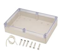 Zulkit Junction Box ABS Plastic Dustproof Waterproof IP65 Universal Electrical Boxes Project Enclosure Grey with Clear Cover 10.4 x 7.2 x 2.4 inch (263 x 182 x 60mm)