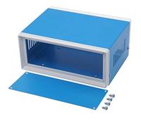 Zulkit Junction Box Blue Metal Rectangle Project Box DIY Electric Enclosure Case Preventive Case Electrical Box 7.9 x 6.5 x 3.5 inch