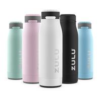 Zulu Ace 18oz Vacuum Insulated Stainless Steel Water Bottle with Chug Spout, Leak-Proof Locking Lid and Removable Base for School, Backpack, Sports, Gym, Travel, White