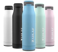 ZULU Ace Vacuum Insulated Stainless Steel Water Bottle with Removable Base - Leak Proof Lid - AntiMicrobial Spout, 24 oz, Ice Blue