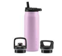ZULU Core 32oz Stainless Steel Water Bottle with 3 Lids- Straw, Chug, Twist | Double Walled and Vacuum Insulated Metal Thermos | For Gym, Outdoor | Built in Carry Loop, Dishwasher Safe, Pink