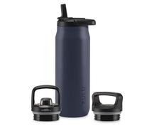 ZULU Core 32oz Stainless Steel Water Bottle with 3 Lids- Straw, Chug, Twist | Double Walled and Vacuum Insulated Metal Thermos | For Gym, Outdoor | Built in Carry Loop, Dishwasher Safe, Navy