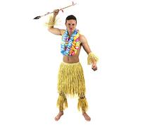 ZULU FANCY DRESS COSTUME NATURAL HULA HAWAIIAN SKIRT AROUND THE WORLD AFRICAN LUAU GRASS SKIRT WITH ARM CUFFS & LEG CUFFS