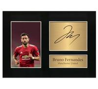 Zulu Image Bruno Fernandes Manchester United Man Utd Autograph Signed A4 Printed Photo Reproduction Print Picture Display No32, Black