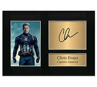 Zulu Image Chris Evans Captain America A4 Printed Autograph Photo Reproduction Print Picture Display No6, Black