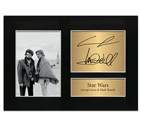 Zulu Image George Lucas & Mark Hamill Signed Star Wars | Autograph A4 Printed Photo Reproduction Memorabilia Print Picture Display No68, Black