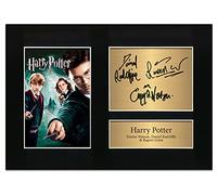 Zulu Image Harry Potter x 3 Cast Signed by Emma Watson, Daniel Radcliffe & Rupert Grint A4 Printed Autograph Photo Reproduction Print Picture Display No18, Black