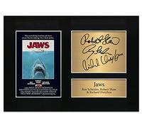 Zulu Image JAWS Movie Poster Signed by Rob Scheider Robert Shaw Richard Dreyfuss | Autograph A4 Printed Photo Reproduction Print Picture Display No54, Black