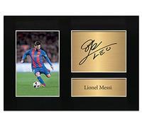 Zulu Image Lionel Messi Signed Barcelona Signed Autograph Printed Photo Reproduction Print Picture A4 Display No15, Black
