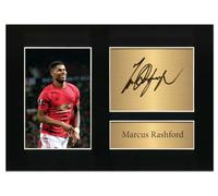 Zulu Image Marcus Rashford Manchester United Man Utd Autograph Signed A4 Printed Photo Reproduction Print Picture Display No34, Black