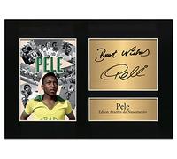 Zulu Image Pele Brazil Football | Pelé World Player of the Century | Signed A4 Printed Autograph Photo Reproduction Print Picture Display No48, Black