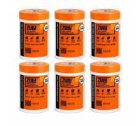 Zulu Pre-Taped Masking Film 1400mm X 30M - Heavy Duty Paint Static Plastic Dust Sheet Protection Film With Masking Tape, 6 Pack