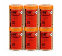 Zulu Pre-Taped Masking Paper 180mm X 25M - Heavy Duty With Adhesive Tape Paint Protection For Decorating Painting Diy, 6 Pack