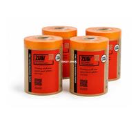 Zulu Pre-Taped Masking Paper 180mm X 25M - Heavy Duty With Adhesive Tape Paint Protection For Decorating Painting Diy, 4 Pack