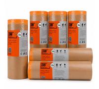 Zulu Pre-Taped Masking Paper 300mm X 25M - Heavy Duty With Adhesive Tape Paint Protection For Decorating Painting Diy, 6 Pack